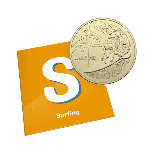 2022 $1 The Great Aussie Coin Hunt 3 - S for Surfing Uncirculated Coin in Individual Card