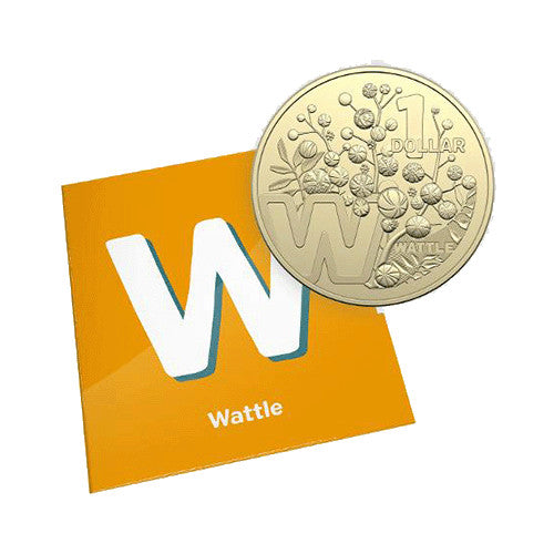 2022 $1 The Great Aussie Coin Hunt 3 - W for Wattle Uncirculated Coin in Individual Card