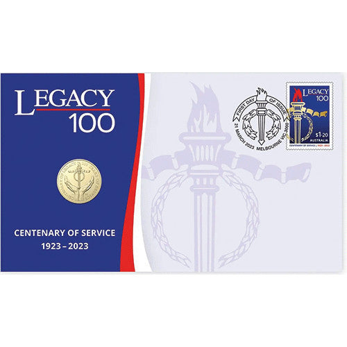 2023 $1 Centenary of Legacy Al/Br Coin & Stamp Cover PNC