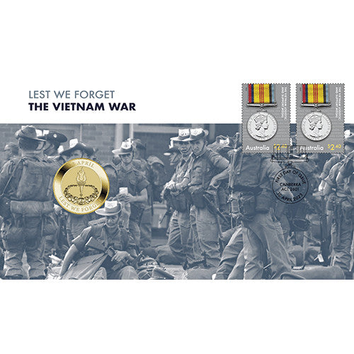 2023 $1 Lest We Forget - The Vietnam War Coin & Stamp Cover - ANZAC Day PNC