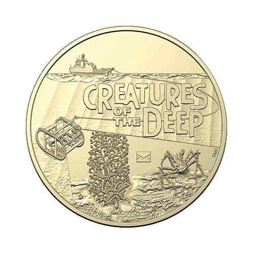 2023 $1 Creatures of the Deep Coin & Stamp Cover PNC Envelope Privy Mark