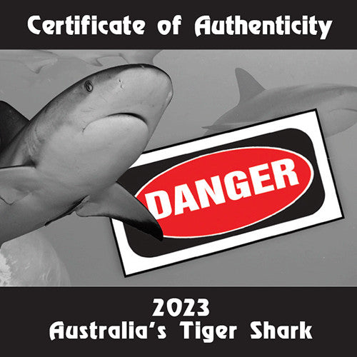 2023 $1 Deadly & Dangerous Series - Tiger Shark 1oz Silver Proof Coin COA