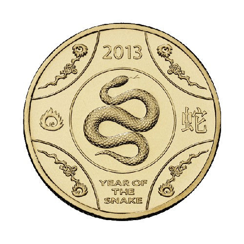 2013 $1 Year of the Snake Uncirculated Coin in Card