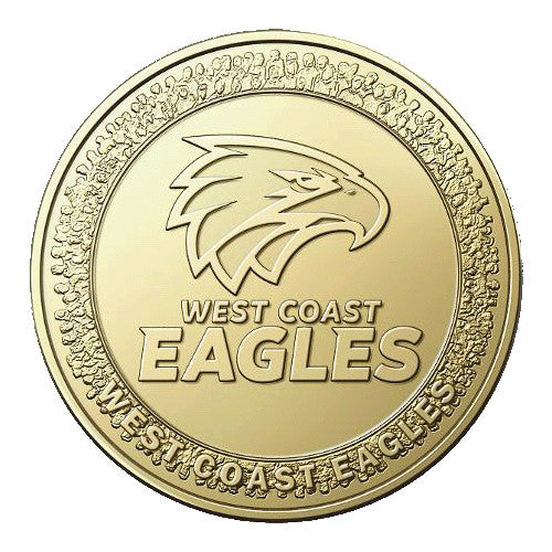 2023 $1 AFL West Coast Eagles Football Club Collectible Uncirculated Coin in Card