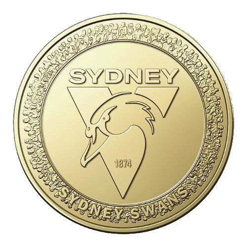 2023 $1 AFL Sydney Swans Football Club Collectible Uncirculated Coin in Card