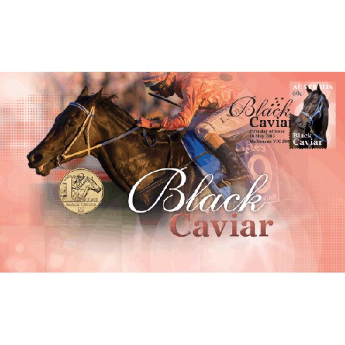 2013 $1 Black Caviar Coin & Stamp Cover PNC