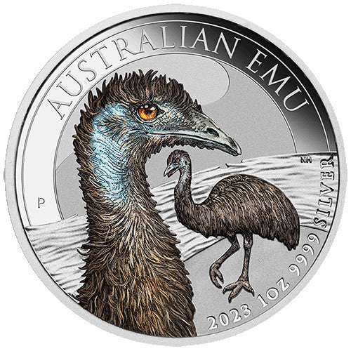 2023 $1 Australian Emu 1oz Silver Coloured Coin