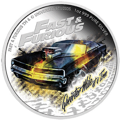 2023 $2 Fast & Furious 1oz Silver Proof Coloured Coin - Quarter Mile at a Time