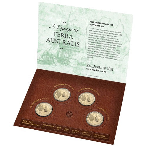 2014 $1 A Voyage to Terra Australias 4 Coin Mintmark & Privymark Set