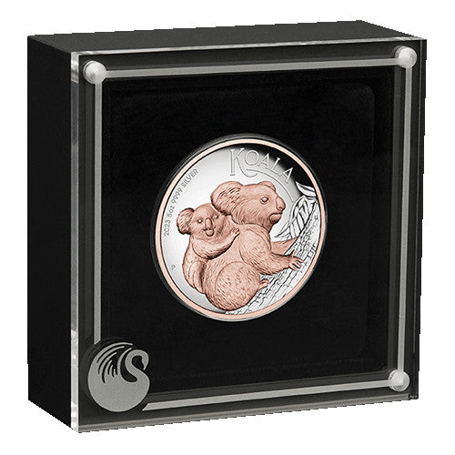 2023 $8 Australian Koala 5oz Silver Proof High Relief Pink Gilded Coin