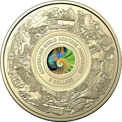 2023 $5 Australian World Heritage Properties Coloured Frosted Uncirculated Coin