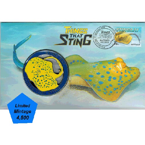 2014 Things That Sting - Stingray Medallion & Stamp Cover PNC