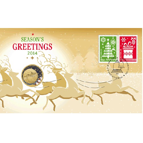 2014 $1 Christmas Coin & Stamp Cover PNC