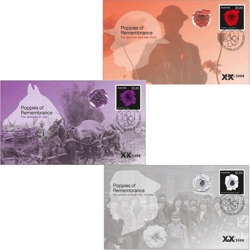 2023 Poppies of Remembrance Prestige Covers - Set of 3