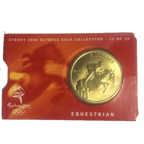 2000 $5 Sydney Olympic Games Equestrian Unc Coin in Card