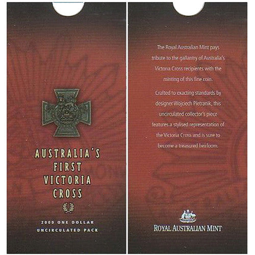 2000 $1 Australia's First Victoria Cross Al/Br Uncirculated Coin in RAM Card