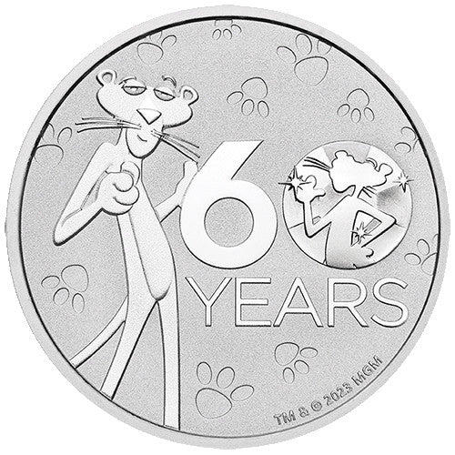 2024 $1 Pink Panther 60th Anniversary 1oz Silver Coin in Card