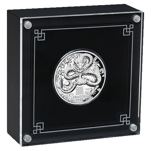 2024 $1 Australian Lunar Series III Year of the Dragon 1oz Silver Proof High Relief Coin in Case