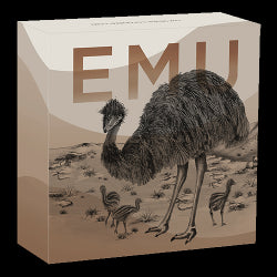 2024 $1 Australian Emu 1oz Silver Coloured Coin Shipper