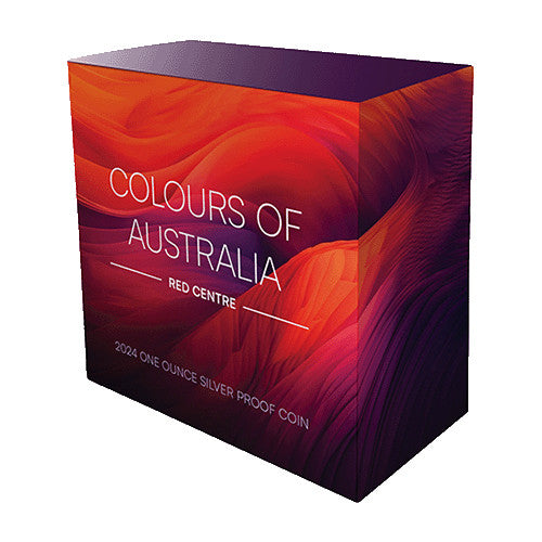 2024 $1 Colours of Australia - Red Centre 1oz Silver Proof Coloured Coin shipper