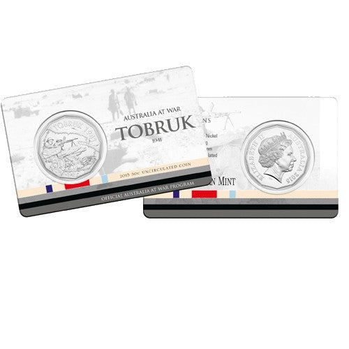 2015 50c Australia at War Series - Tobruk Unc Coin in Card